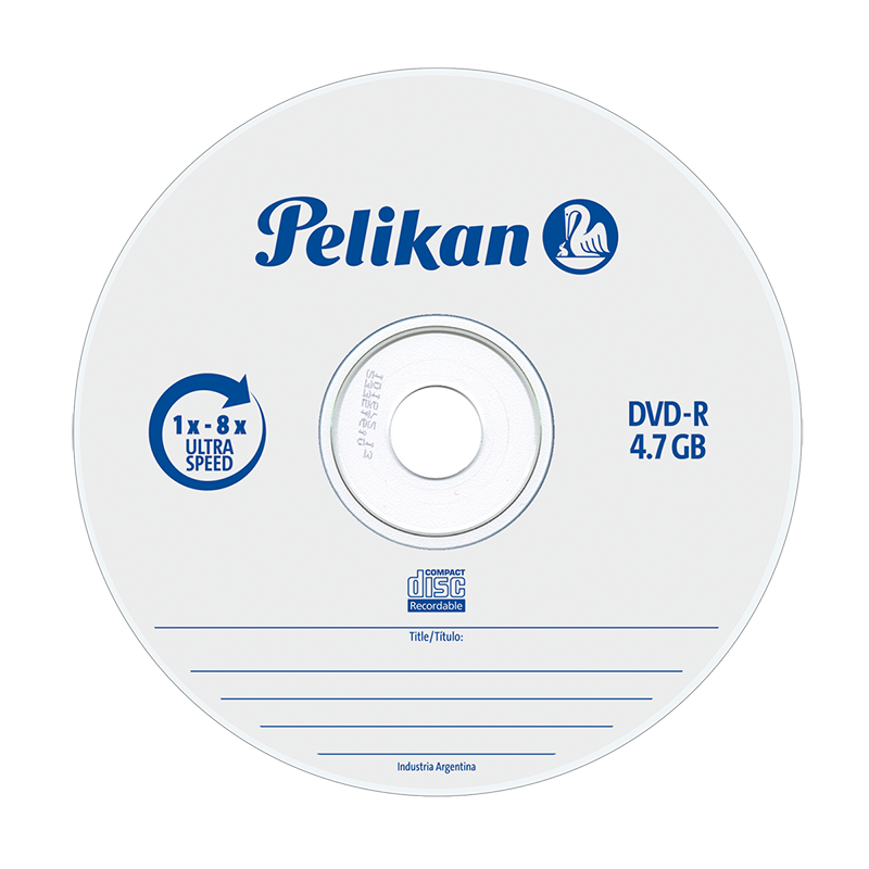 COMPUTACION DVD-R PELIKAN 8 X 4.7 GB BULK X 100 UN