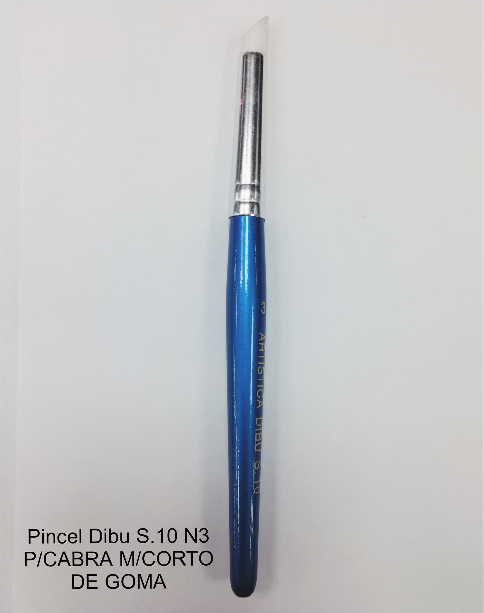 PINCEL DIBU S.10 Nº3 P/CABRA M/CORTO DE GOMA-