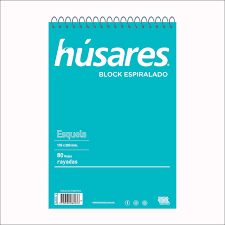 BLOCK ESPIRAL A5 ESQUELA HUSARES X 80 HS RAYADO 6403