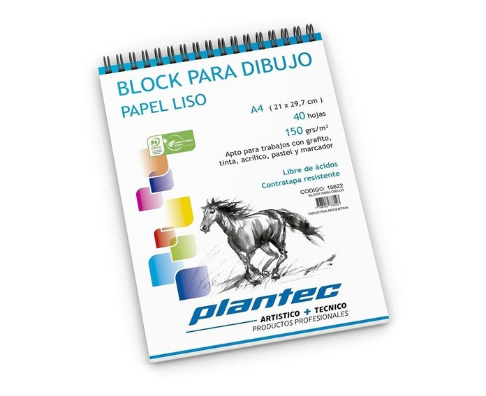 BLOCK P/DIBUJO ANILLADO LISO A4 X 40 H- 150 GR-15622