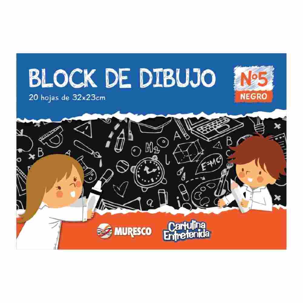 BLOCK P/DIBUJO Nº 5 NEGRO MURESCO 32 X 23  20 HS -ODK010266