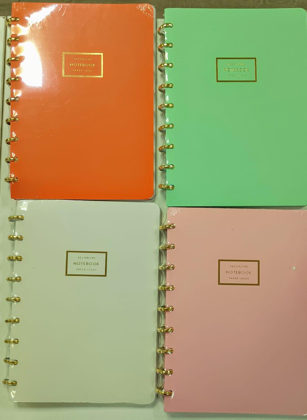 CUADERNO 18 X 25 INTELIGENTE AROS DORADOS 80 HS DECORLINE-1848/9/50/1/2/8