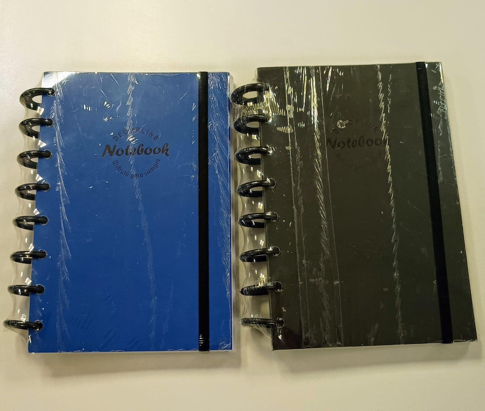 CUADERNO 18 X 25 INTELIGENTE AROS NEGROS 110 HS C/ELAST.DECORLINE-1827/37/8/9