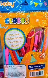GLOBOS LARGO X 25 UN SURTIDOS KOBY- 49819
