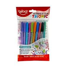 BOLIGRAFO TALBOT TRIONIC SURT 1MM X 10 COLORES-4829