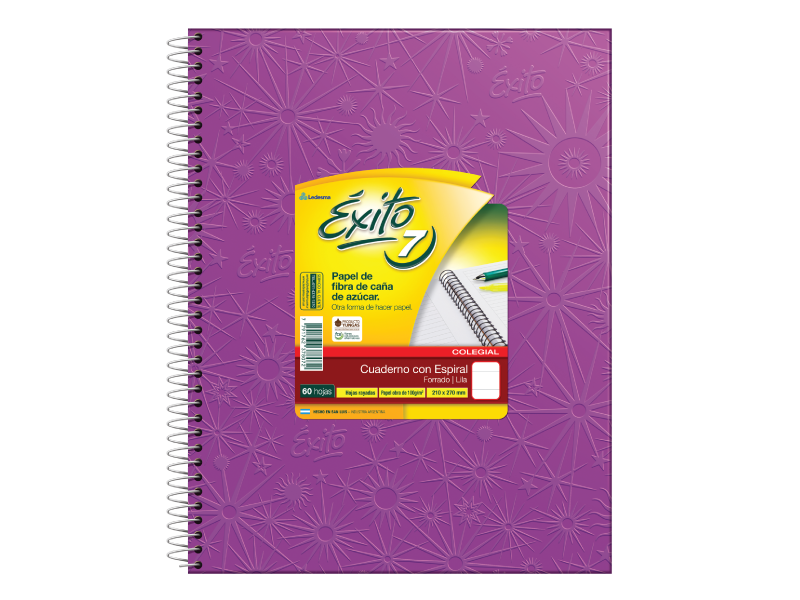 CUADERNO 21 X 27 EXITO COLEGIAL ARAÑA LILA 60 HS RAYADO C/ESP-102578