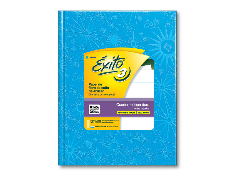 CUADERNO 19 X 24 EXITO ARAÑA TURQUESA 48 HS RAYADO T/D Nº 3-100952