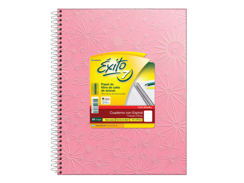 CUADERNO 21 X 27 EXITO COLEGIAL ARAÑA ROSA 60 HS RAYADO C/ESP-102577