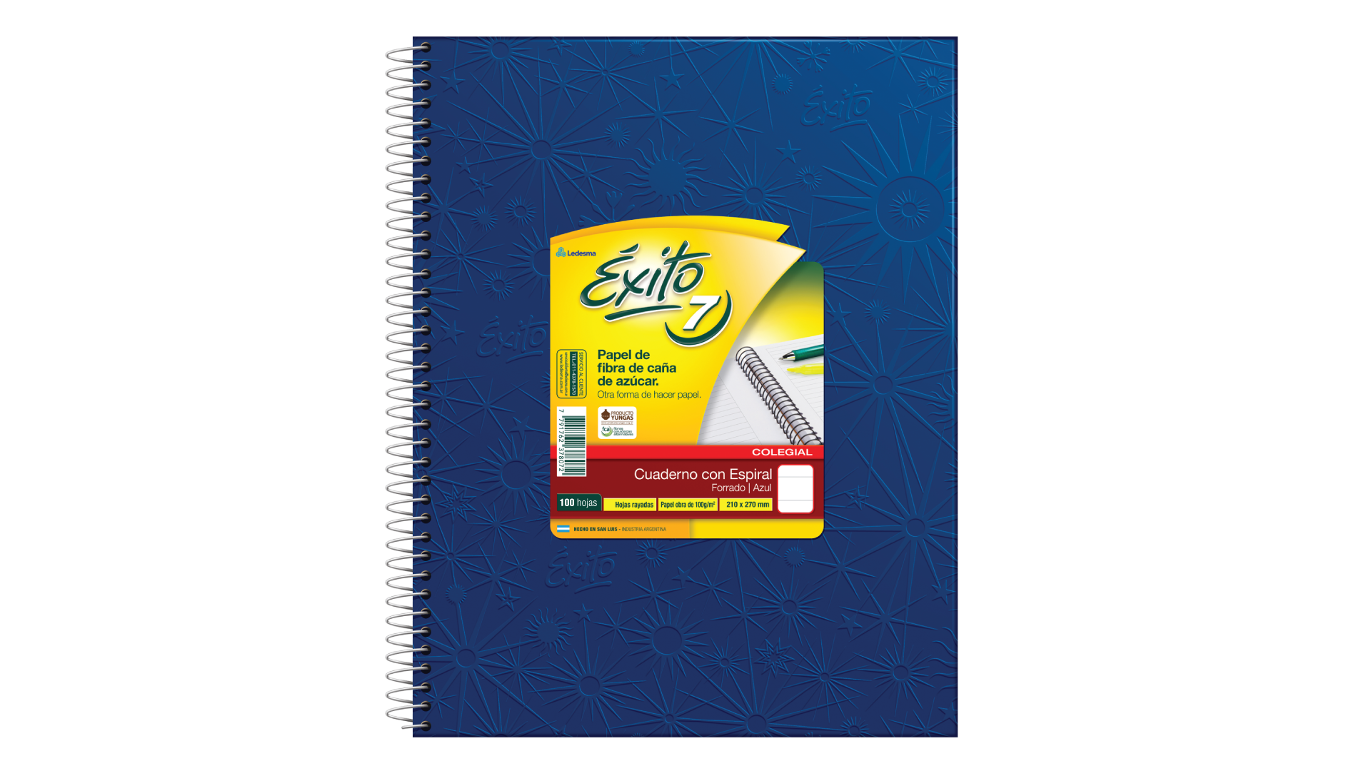 CUADERNO 21 X 27 EXITO COLEGIAL ARAÑA AZUL 100 HS RAYADO C/ESP 101969