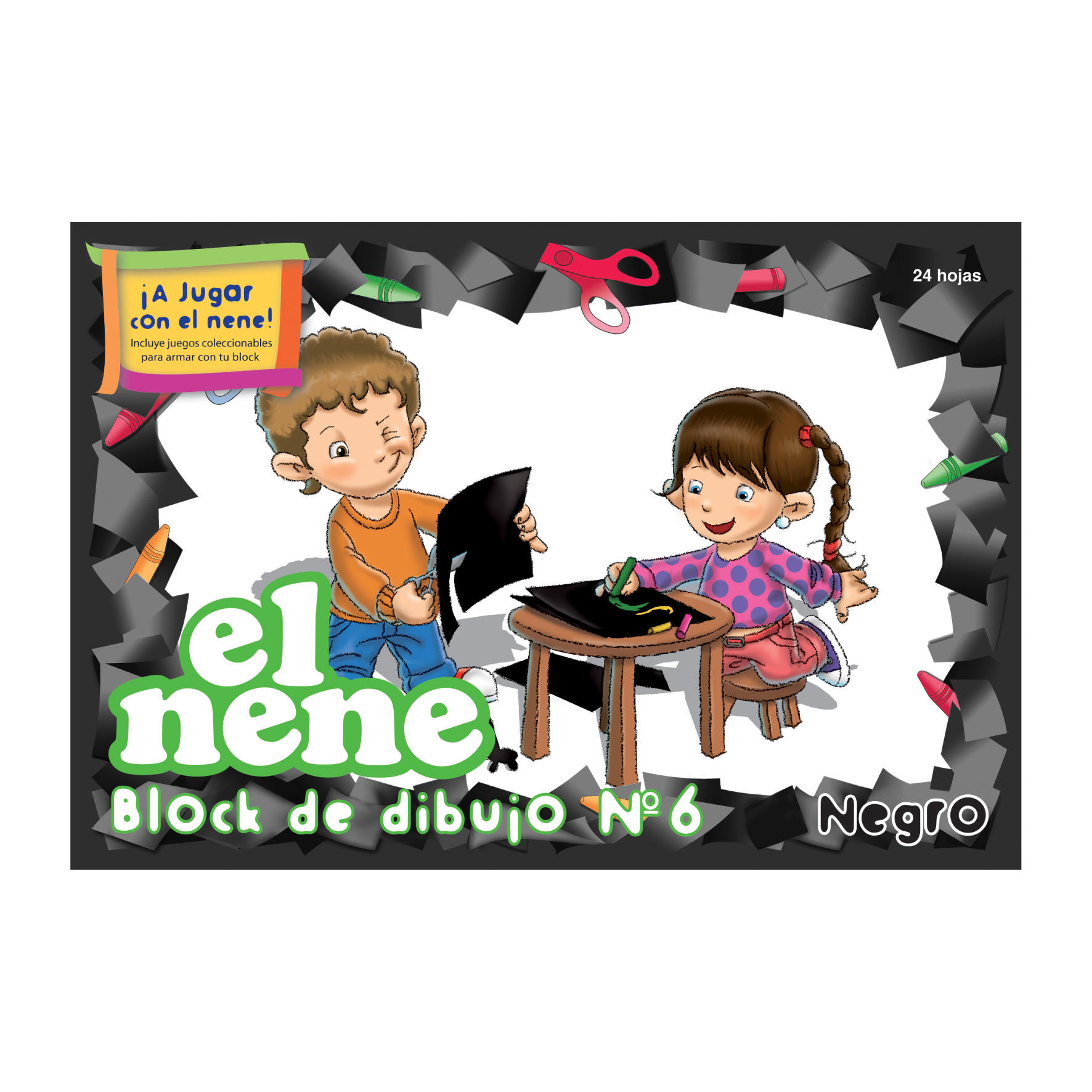 BLOCK P/DIBUJO EL NENE Nº 6 NEGRO X 24 HS 215214