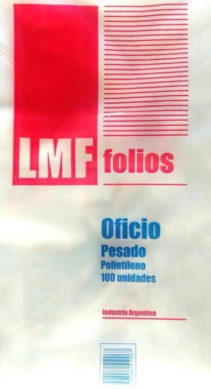 FOLIOS OFICIO LMF PLASTICO PESADO X 100 UN 70 MIC