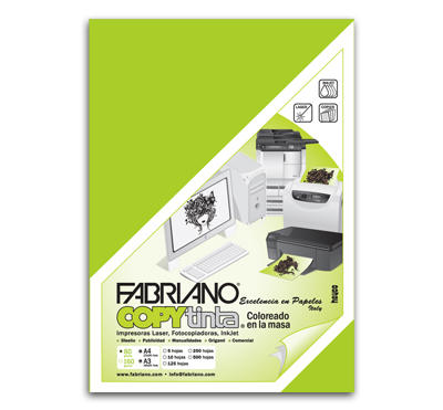 PAPEL COLOR FABRIANO A4 160 GRS BLISTER X 10 HS (808494 )