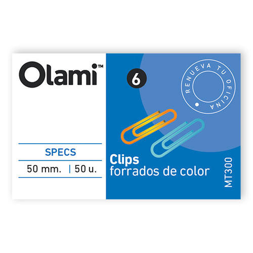 CLIPS FORRADOS Nº6 50 MM CAJA X 50 OLAMI (IE) MT300