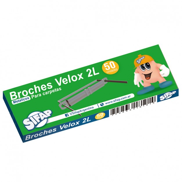 BROCHES ENCUADERNADOR VELOX METALICO 