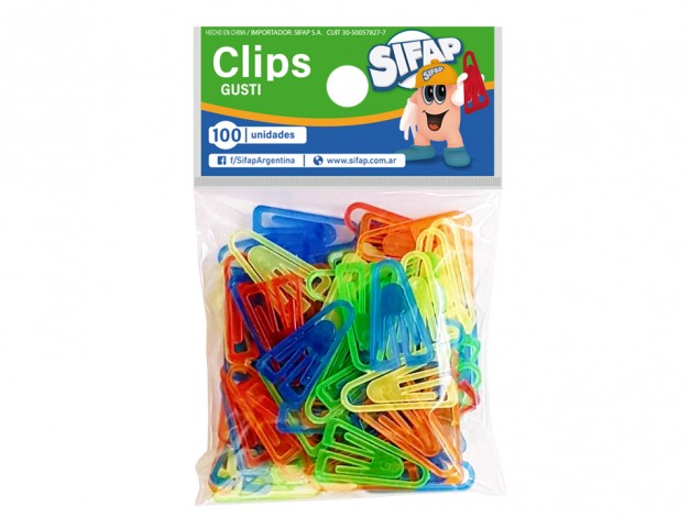 CLIPS PLASTICO GUSTI X 100 UN