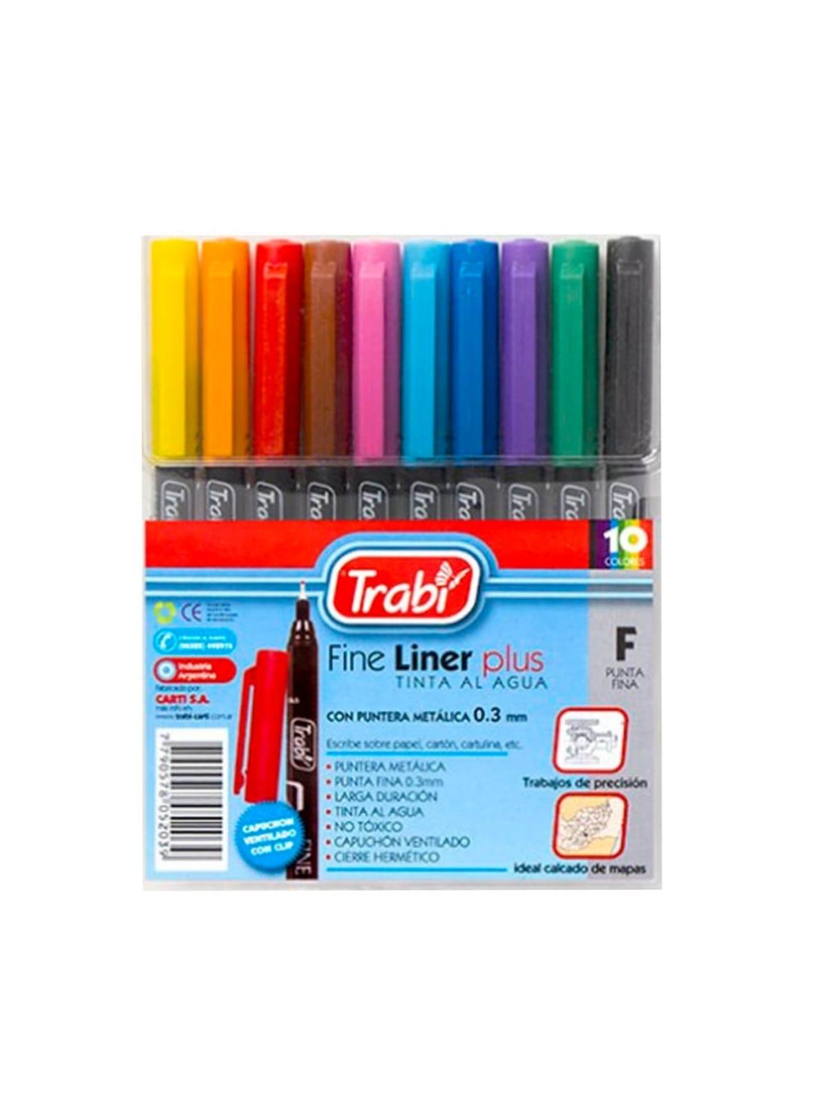 MARCADORES TRABI FINE LINER X 10 SURT. 0.3 MM-TR5219