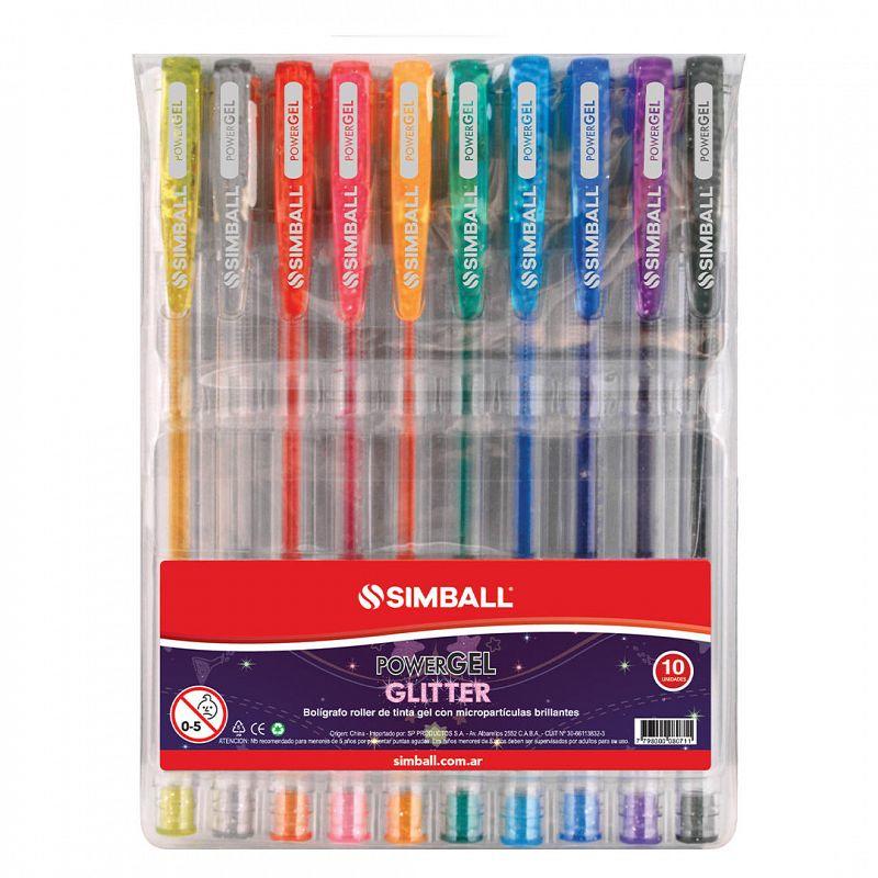 ROLLER MICRO SIMBALL GLITTER GEL X 10 COL