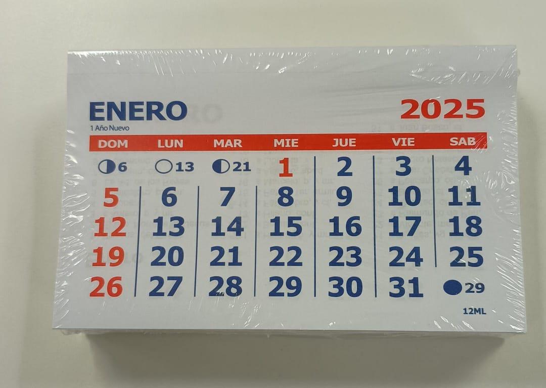 CALENDARIO MENSUAL Nº 12 X 25 (12ML)