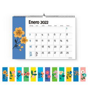 CALENDARIO PLANNER MENSUAL 12 HS 40 X 30 CM FLORES 40MF