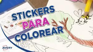 STICKERS P/COLOREAR AVERY 2 PLANCHAS 35000