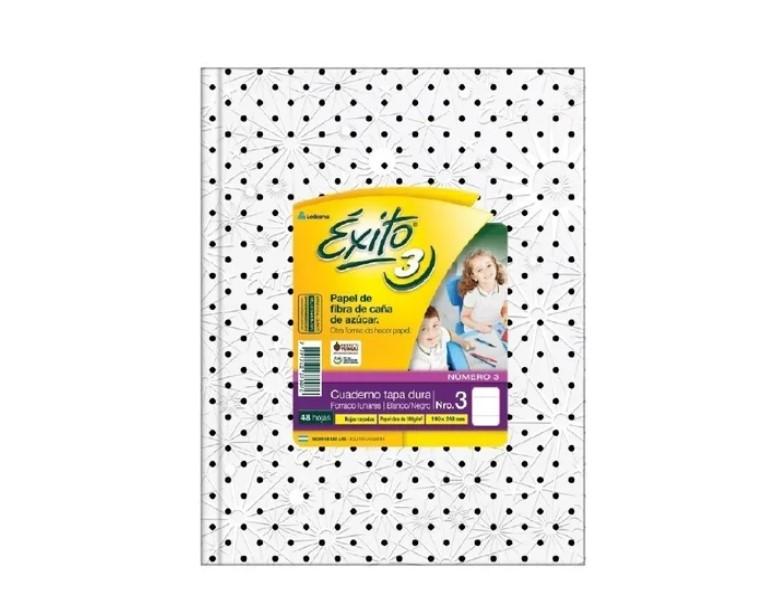 CUADERNO 19 X 24 EXITO LUNARES NEGRO/BLANCO 48 HS RAY T/D Nº 3