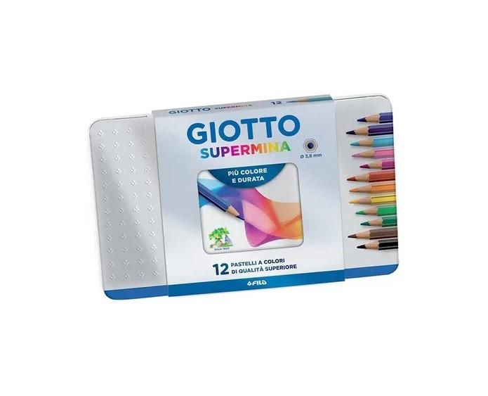 LAPICES DE COLORES GIOTTO SUPERMINA X 12 L LATA FILA 236700