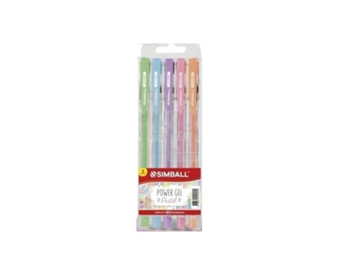 ROLLER SIMBALL POWER GEL PASTEL  X 5 COL