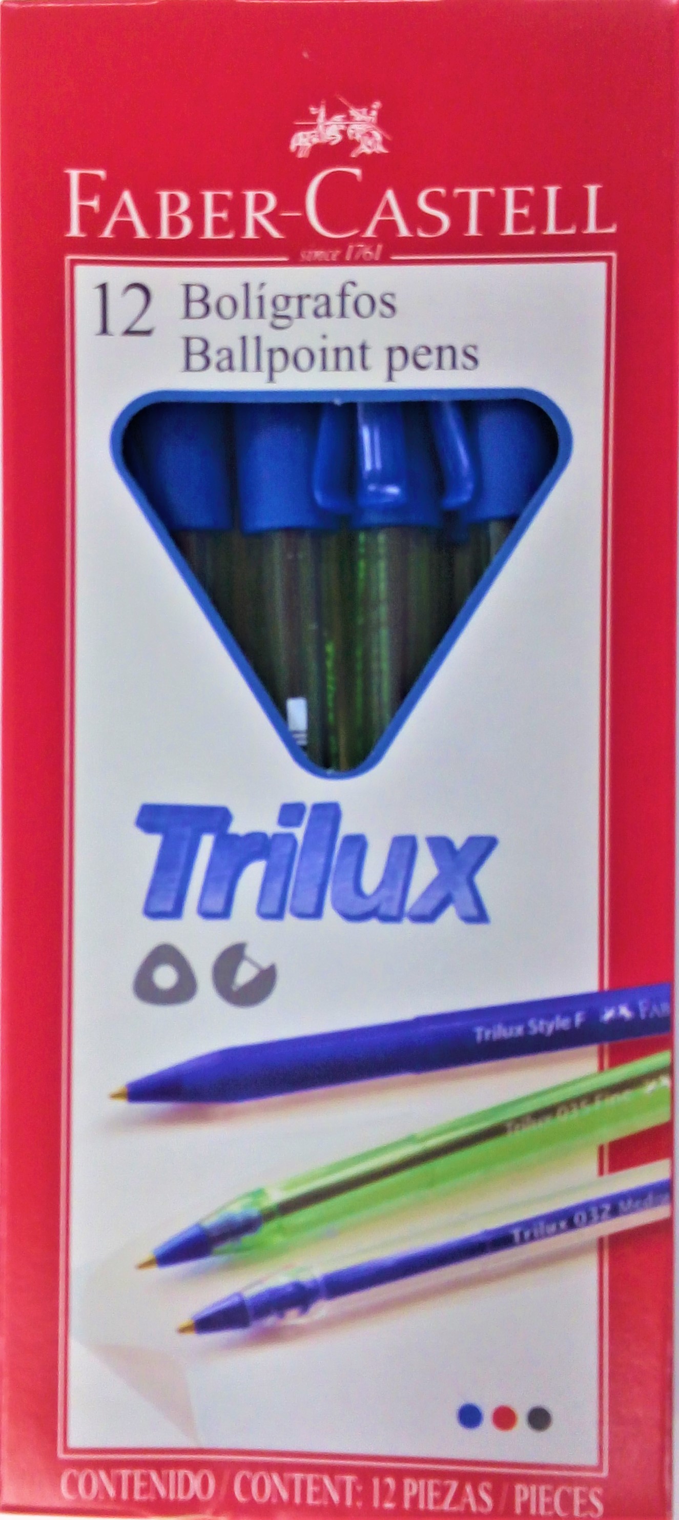 BOLIGRAFO FABER CASTELL 035 TRILUX AZUL F X 12 UN