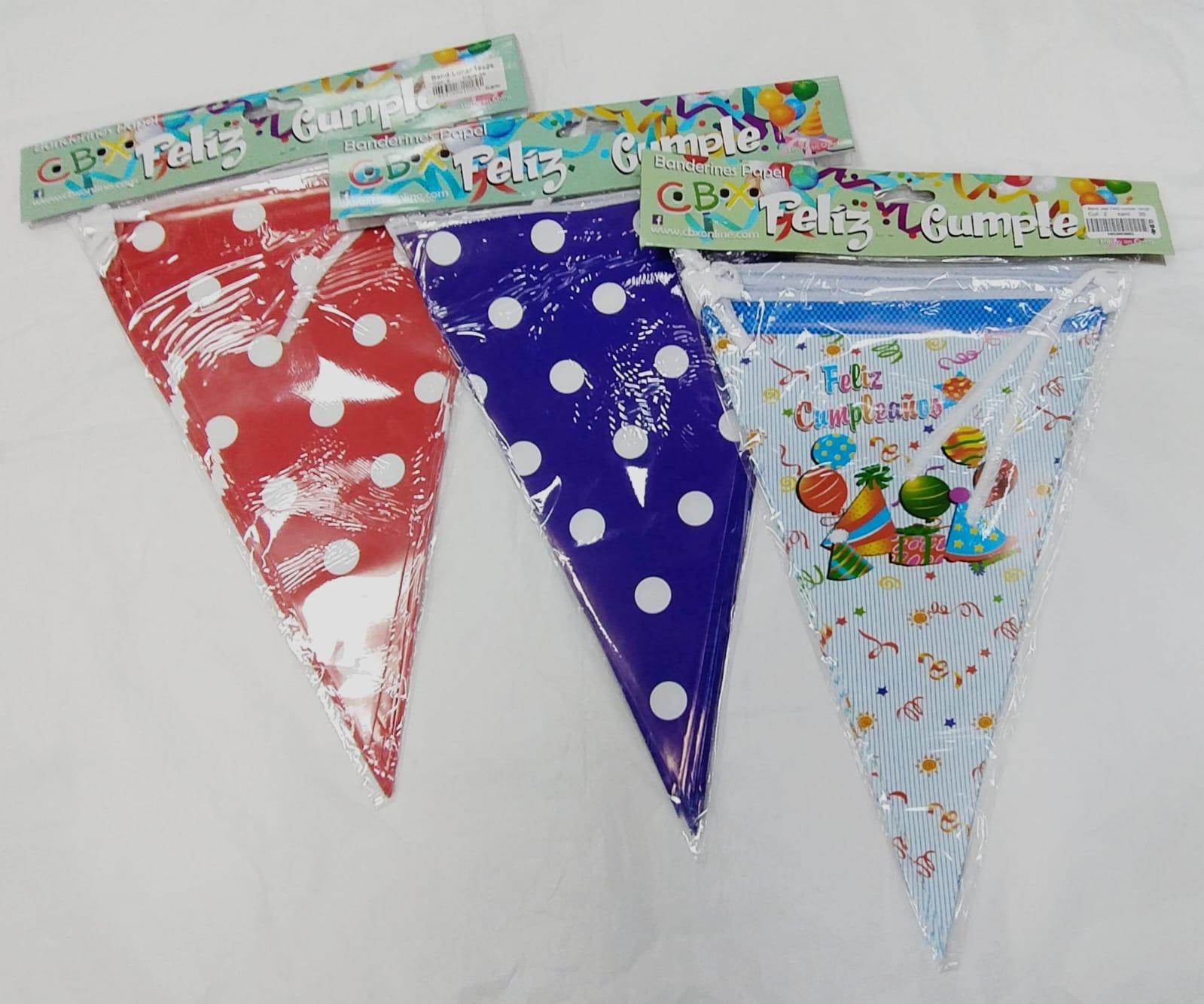 COTILLON BANDERIN FELIZ CUMPLE/LUNARES- FC19X28/LU19X28
