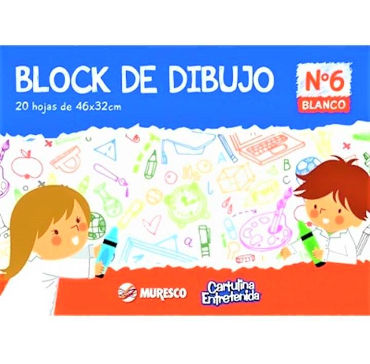 BLOCK P/DIBUJO Nº 6 BLANCO MURESCO 32 X 46 20 HS -
