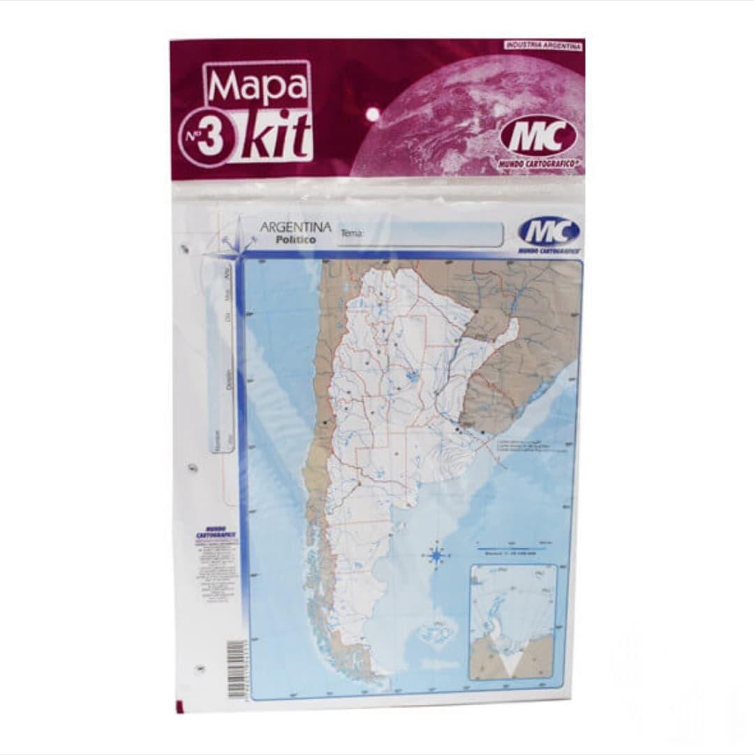 MAPA ESCOLAR Nº 3 ARGENTINA POLITICO X 40 UN M.C.