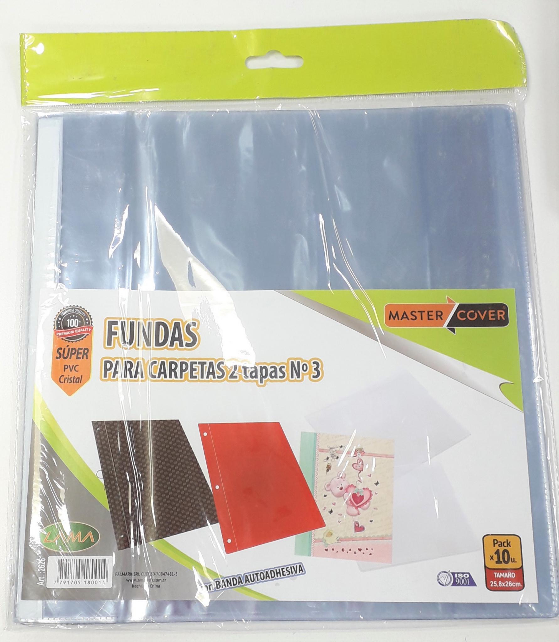 FUNDA P/CARPETA Nº3 2 TAPAS PVC X 10 UN 2626