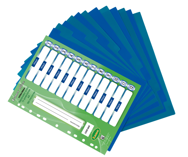 SEPARADOR A4 LAMA 12 POSICIONES 150 MIC.12TBA150A4