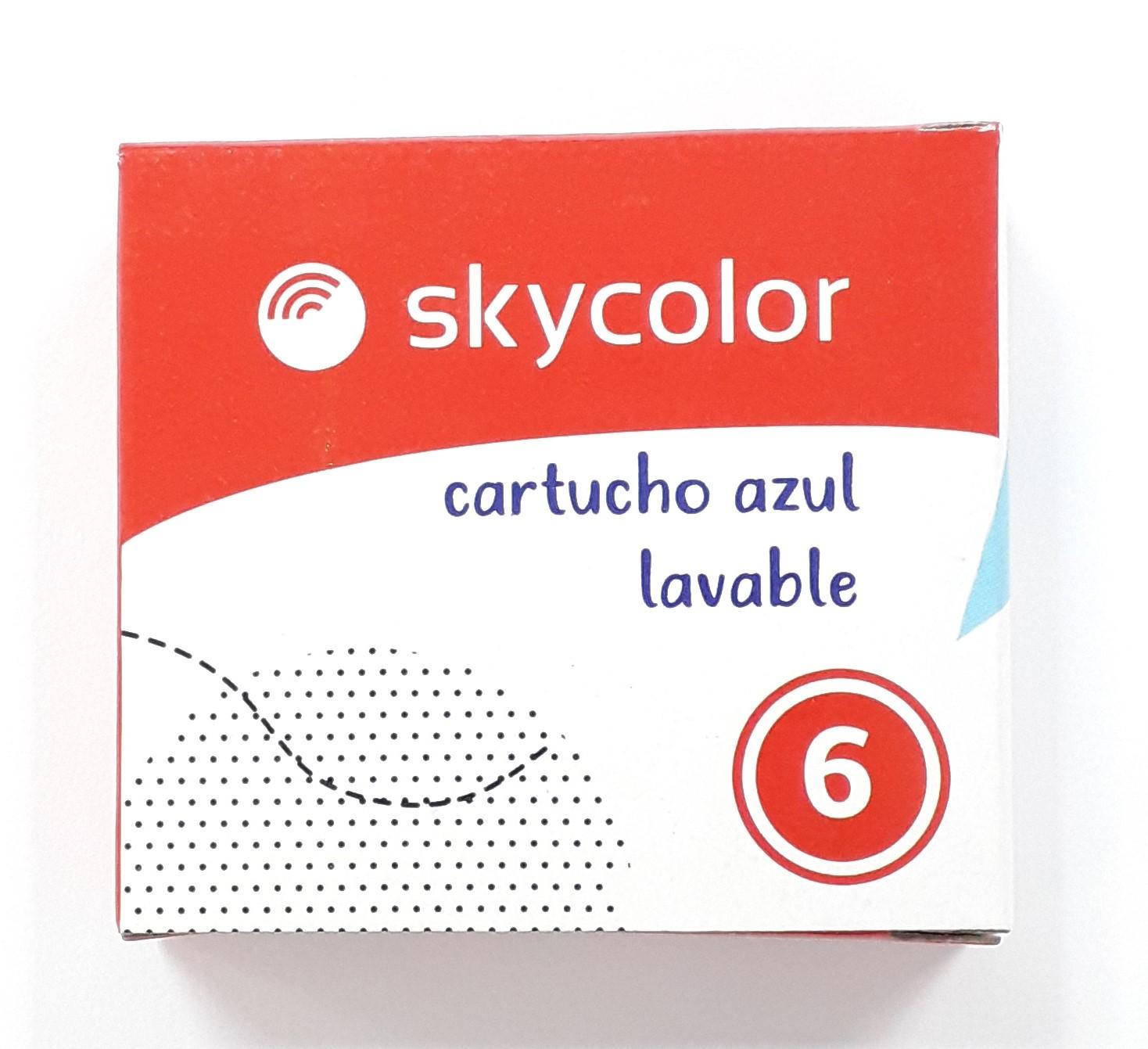CARTUCHOS SKYCOLOR X 6 UN. AZUL LAVABLE - JJ20311-INK