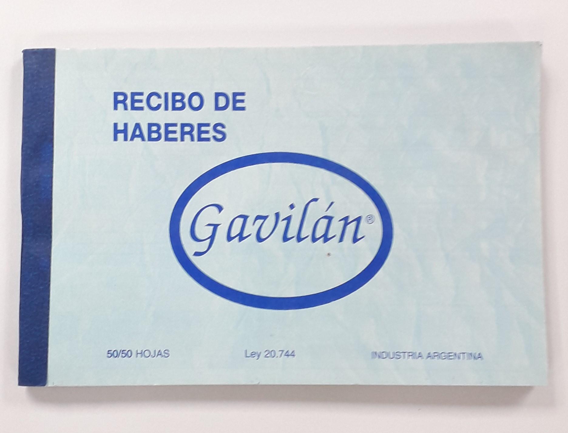 TALONARIO GAVILAN RECIBO HABERES DUPL.