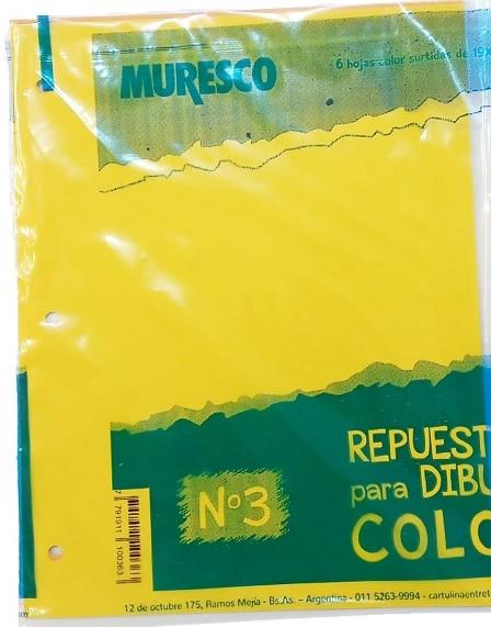 REPUESTO P/DIBUJO Nº3 COLOR MURESCO X 6 HJS - ODD010036