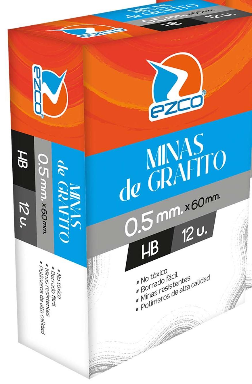 MINAS 0.5 MM EZCO GRAFITO HB X 12 TUBOS 174205