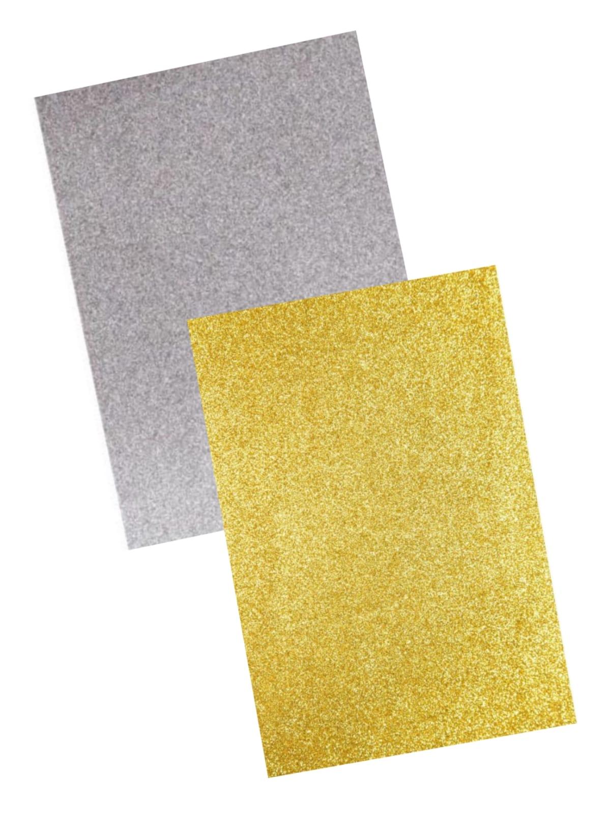 CARTULINA SUPER GLITTER A4  X 10 UN ORO / PLATA