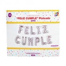 COTILLON BANNER PAPEL FELIZ CUMPLE SIMIL GLOBO PLATEADO (BAFCGLPL)