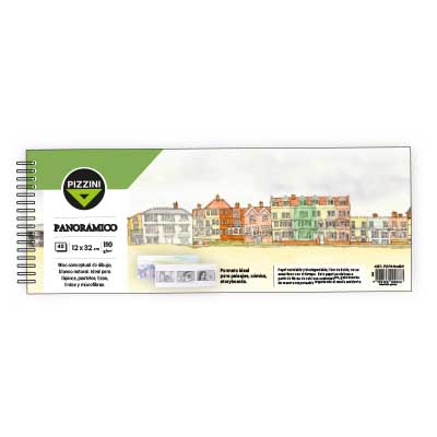 BLOCK DE DIBUJO PIZZINI PANORAMICO 12 X 32 CM 100 GRS X 40 HS-PEPANX40H