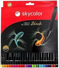 LAPICES DE COLORES SKYCOLOR BLACK X 48 UN. LARGO - JJ101505-48