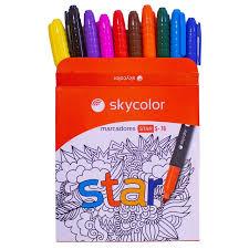 MARCADORES SKYCOLOR STAR S 76 PERM. FINO X 10 UN. - JJ205373A-MIX