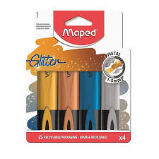 RESALTADOR MAPED GLITTER METAL X 4 COLORES-742000