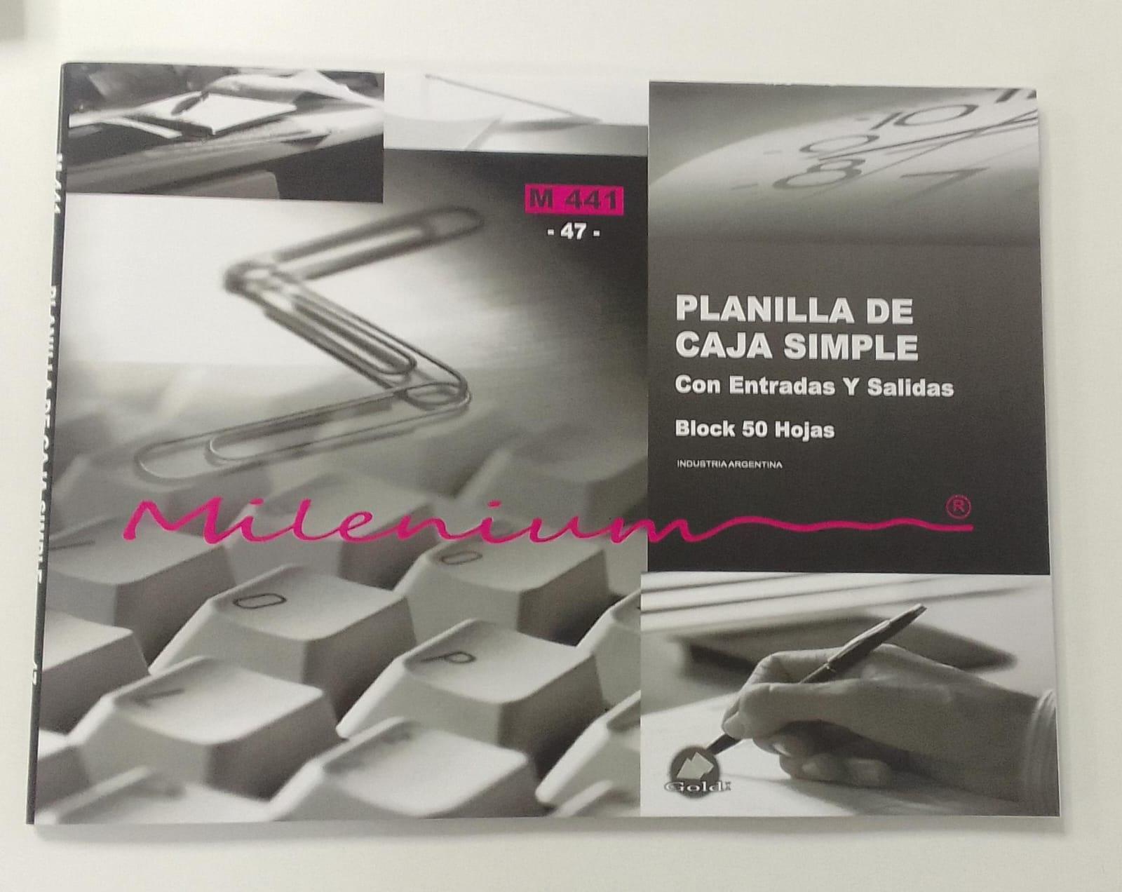 TALONARIO MILENIUM PLANILLA DE CAJA SIMPLE - M441