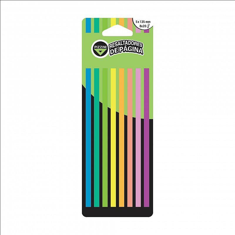 NOTAS ADHESIVAS RESALTADORES FLUO 8 COL X 160 UN PIZZINI ART.NA513520X8F