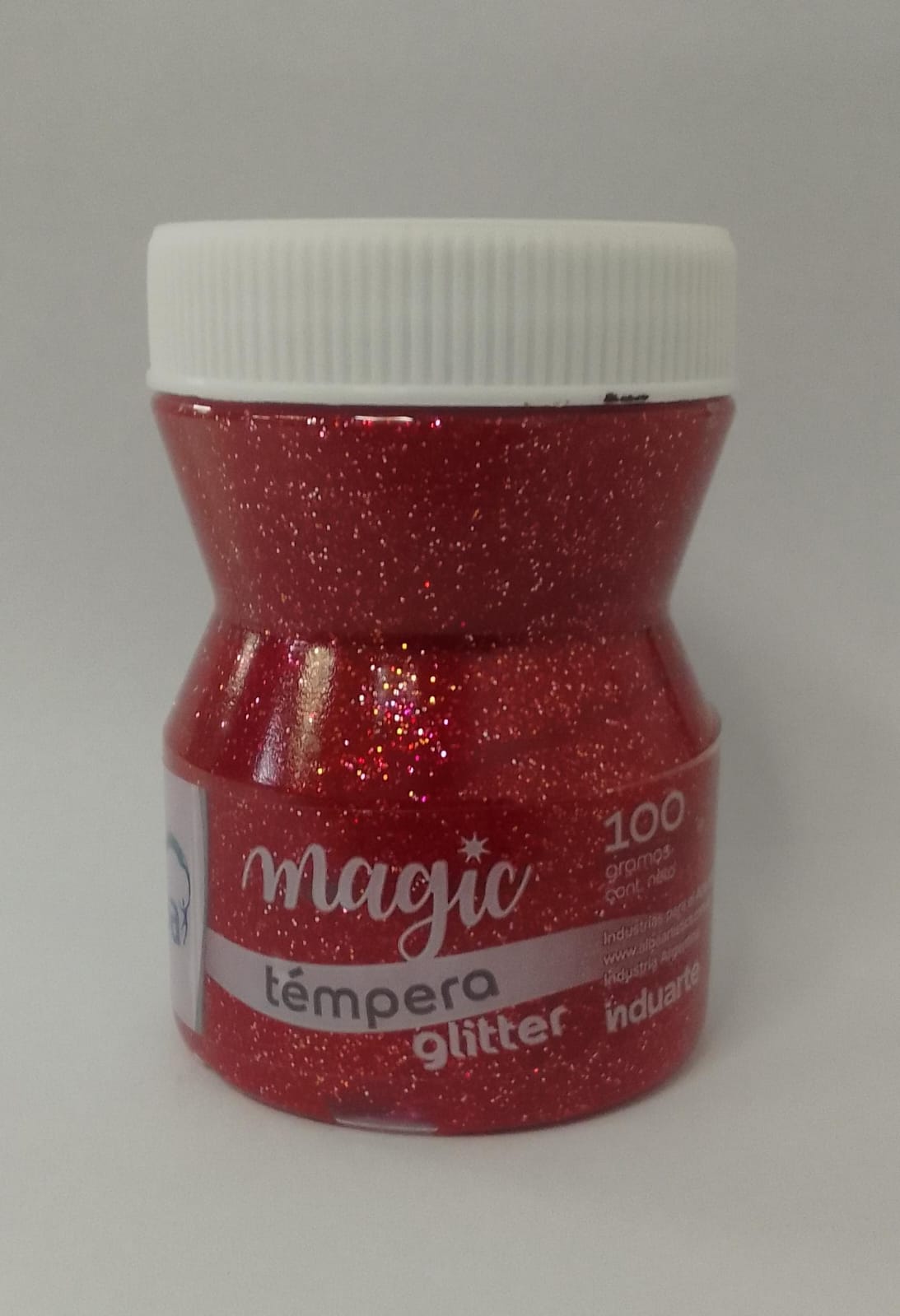 TEMPERA ALBAMAGIC GLITTER POTE X 100 ROJO 484