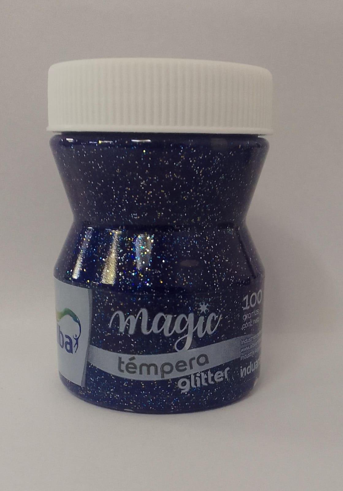 TEMPERA ALBAMAGIC GLITTER POTE X 100 AZUL 445