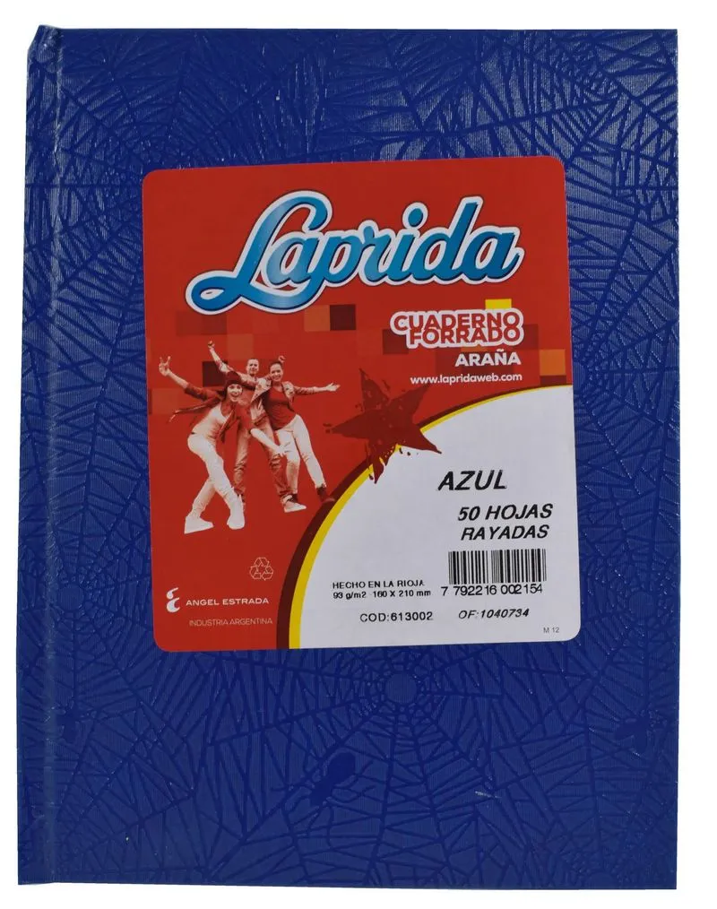 CUADERNO T/C 50 HS LAPRIDA ARAÑA AZUL RAY 613002