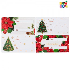 ETIQUETAS ROLLO NAVIDEÑAS PARA REGALO X 100 UN- RE07/08