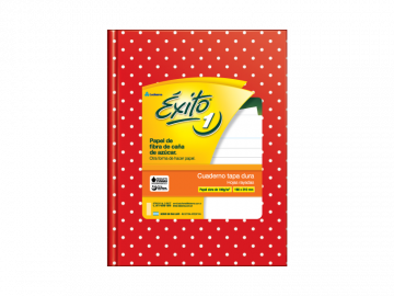 CUADERNO T/D 48 HS EXITO ECOL LUNARES ROJO RAYADO 101033